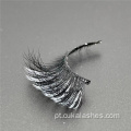 White 100% Mink Cat Eye Lashes com cor